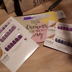 Canvas bag, nail file, 5 purple Color Street